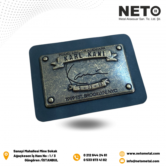 LOGOLU METAL ETİKET LOGOLU METAL ETİKET
